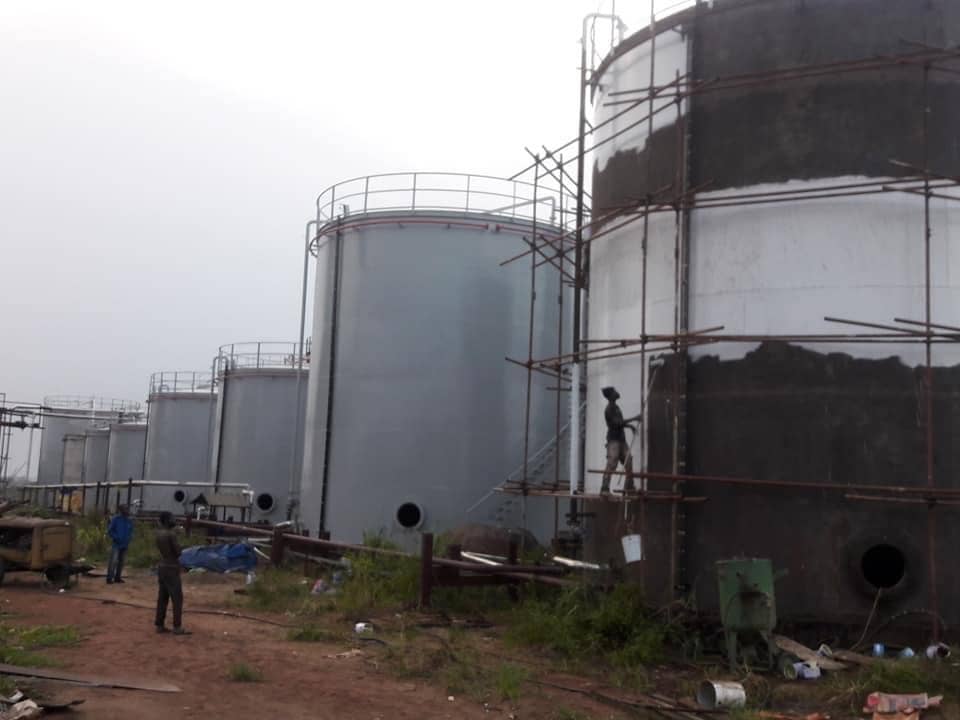 Vegetable oil storage tanks